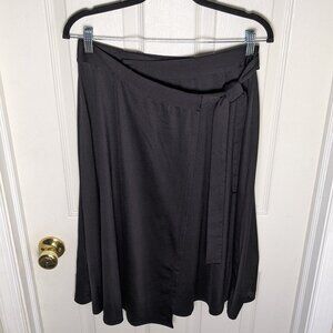 Jonathan Martin Black Wrap Skirt XL | Classic Career Minimalist Midi Skirt Y2k